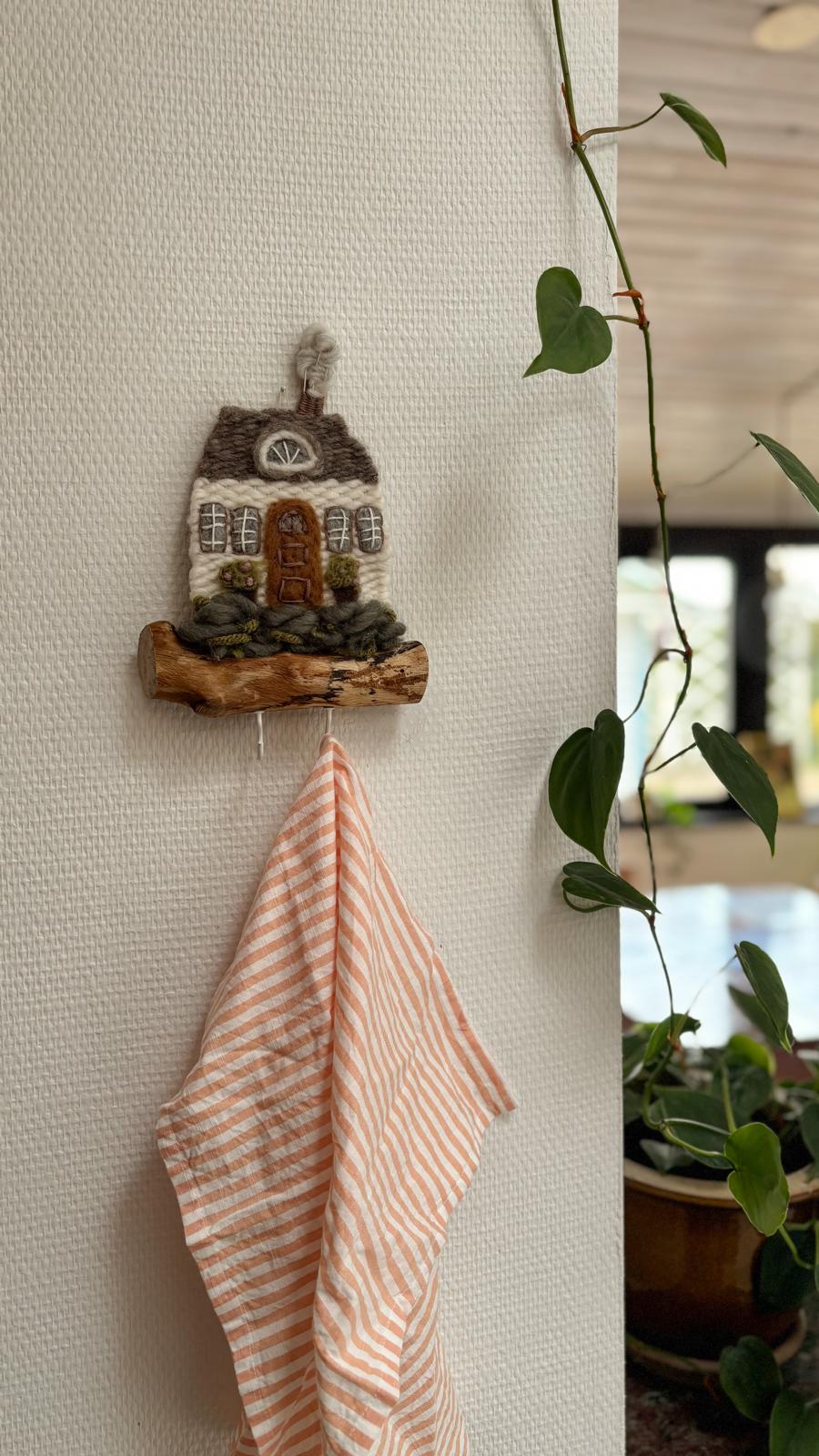 White cottage wall holder