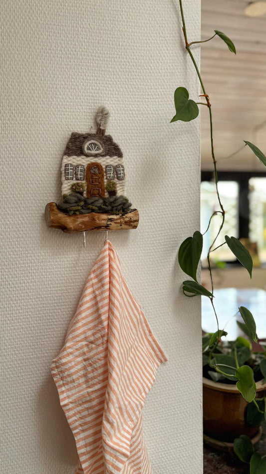 White cottage wall holder